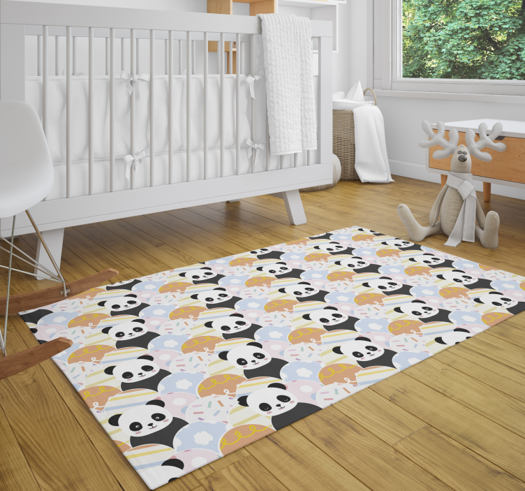 Panda oyun alanı deseni bebek pvc halı - TenStickers