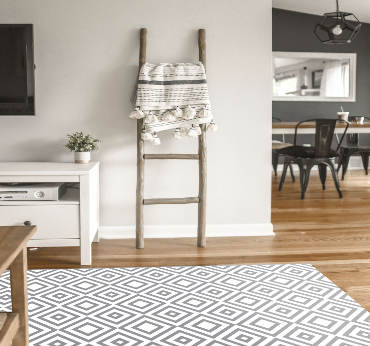 Panorama gri kareler modern vinil halı - TenStickers