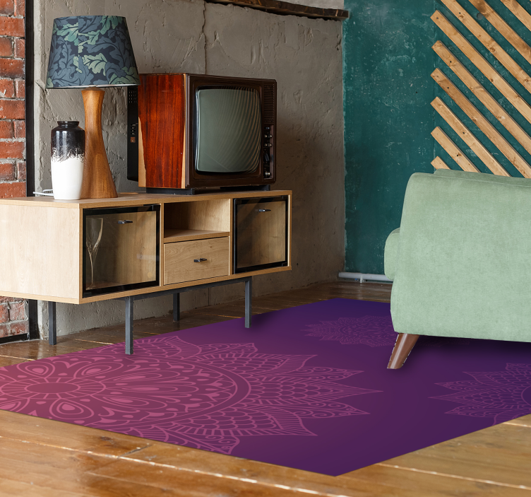 Parlak mavi ve açık mandala vinil halı - TenStickers