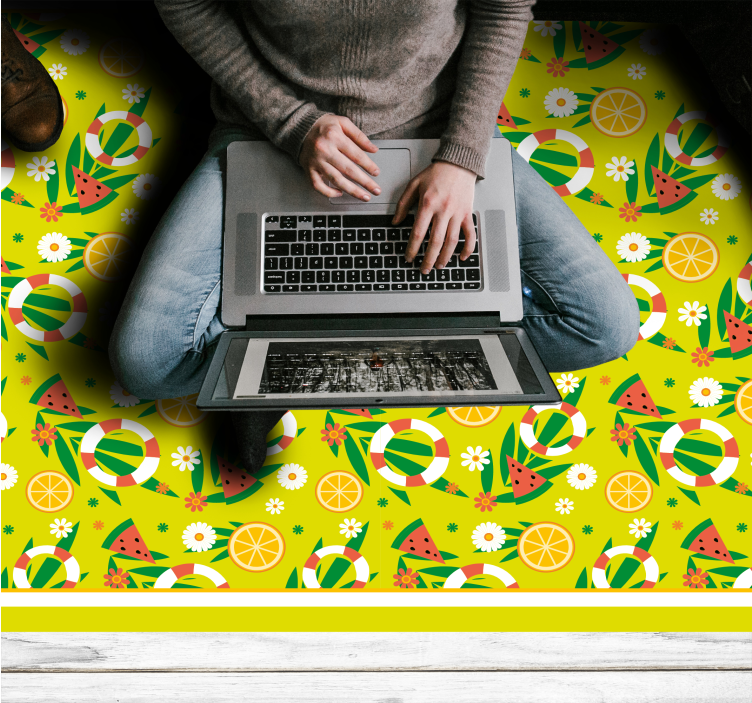 Parlak narenciye desenleri mozaic pvc halı - TenStickers