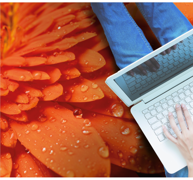 Parlak turuncu yapraklar çiçekler ve bitkiler pvc halı - TenStickers