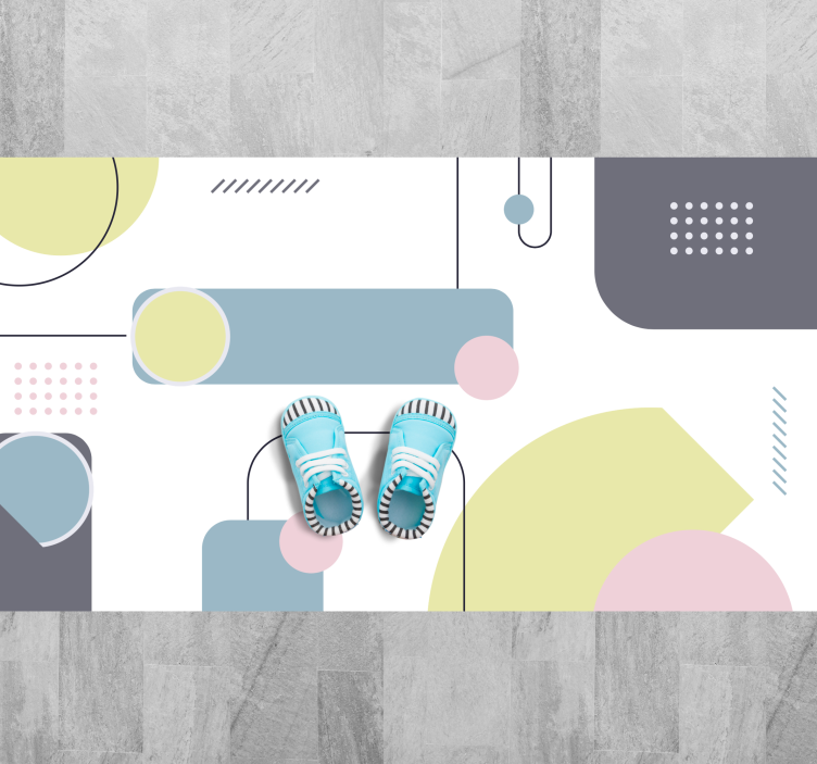 Pastel geometrik arka plan dikdörtgen halı - TenStickers