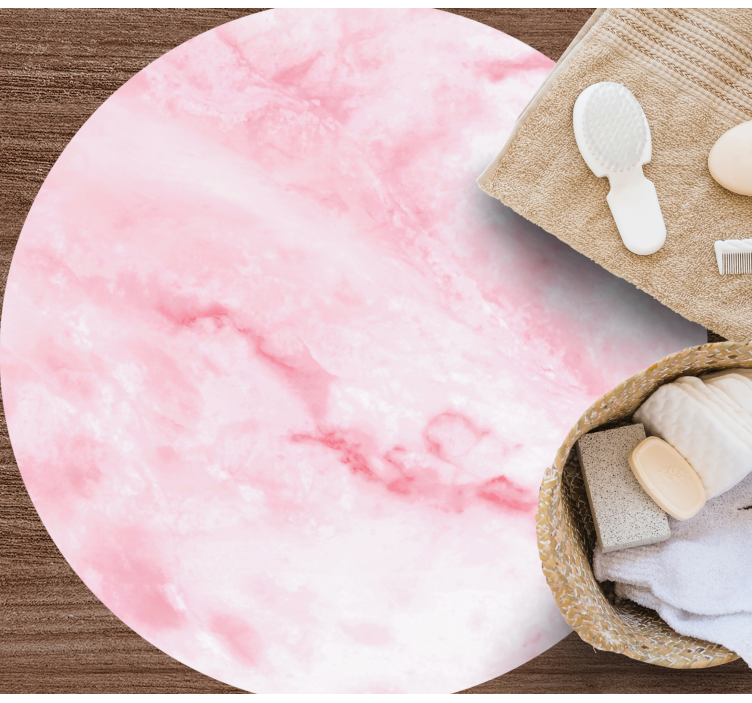 Pembe gerçekçi efekt Mermer vinil halı - TenStickers