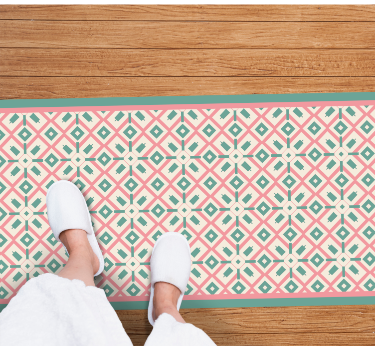 Pembe, mavi ve sarı boho desenli kilim - TenStickers