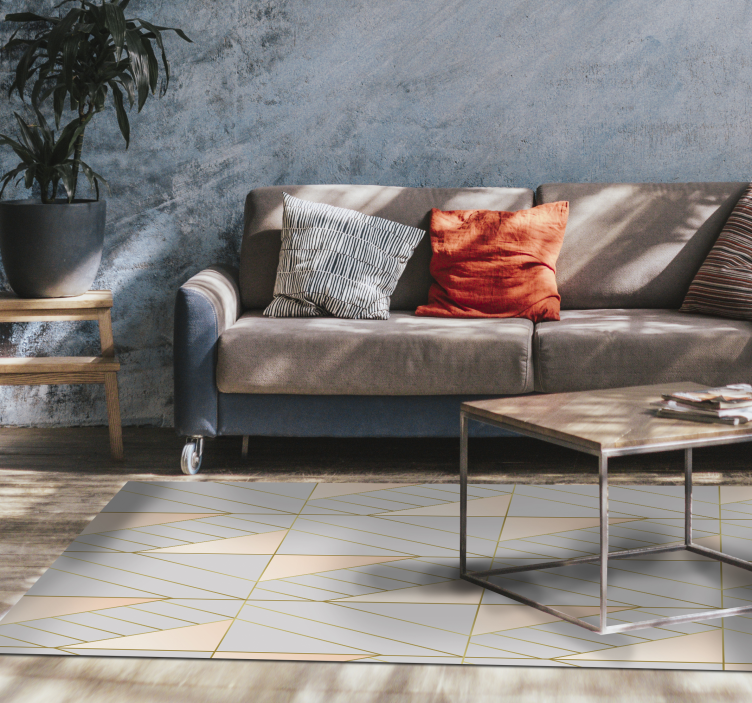 Geometrik desenli geometrik pvc halı - TenStickers