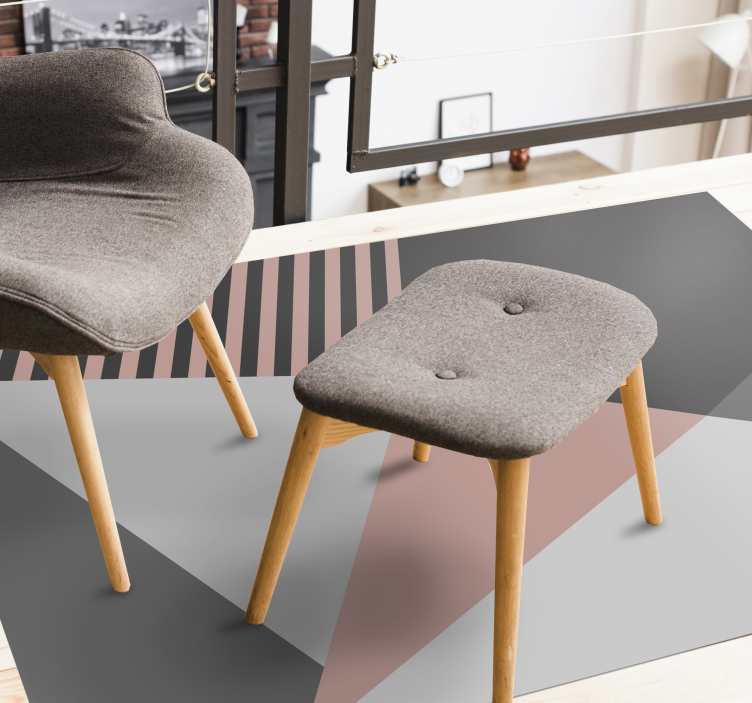Pembe ve gri geometrik modern geometrik halılar - TenStickers