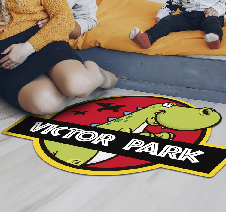 Personnalised jurassic park çocuklar vinil halı - TenStickers