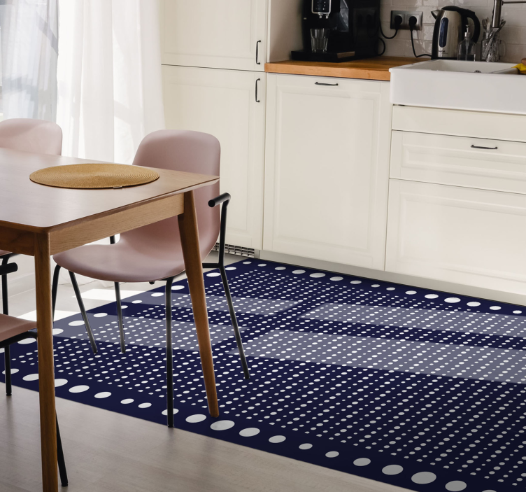 Polka dot border geometrik vinil kilim - TenStickers