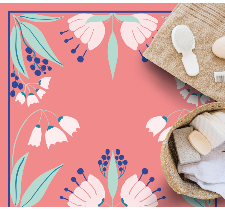 Polonya çiçeklerinin narin deseni çiçekli kilim - TenStickers