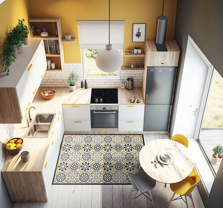 Portekizce motifli mutfak yer karoları - TenStickers