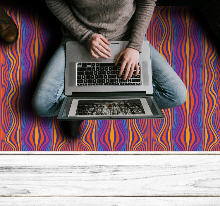 Psychedelic harika çizgiler dikdörtgen halı - TenStickers