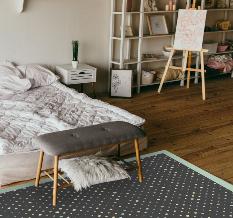 Puantiyeli desen çizgili pvc halı - TenStickers