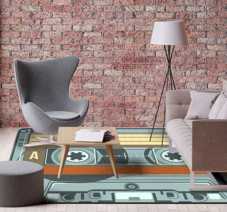 Radyo kaset vintage vinil halı - TenStickers