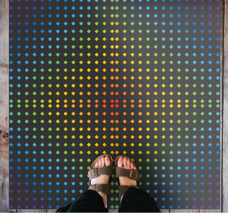 Renkler yatak odası halısı ile gökkuşağı mozaik - TenStickers