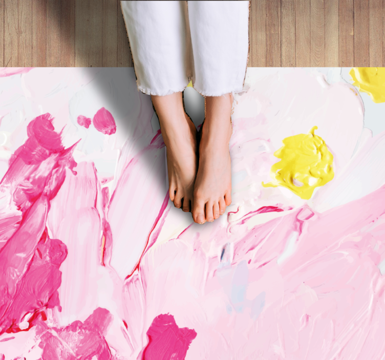 Renkli akrilik fırça darbesi dikdörtgen halı - TenStickers