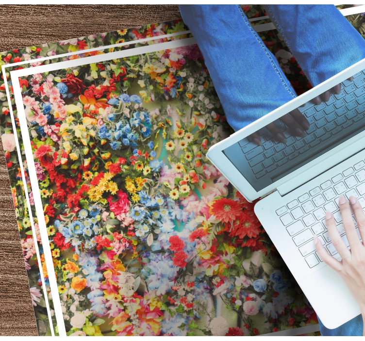 Renkli çiçek motifi doğa pvc halı - TenStickers