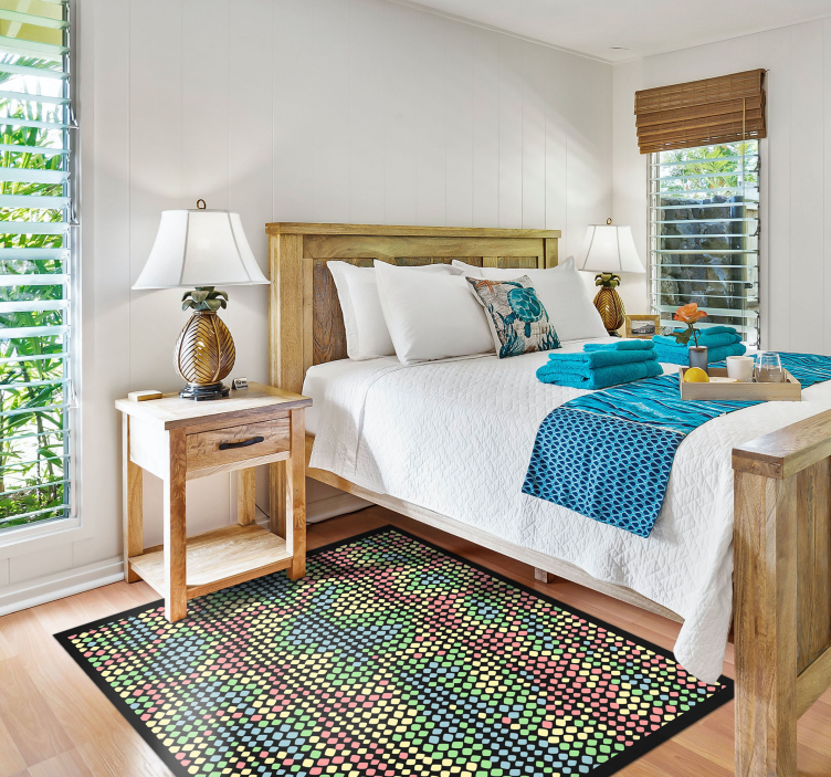 Renkli daire deseni doku pvc halı - TenStickers