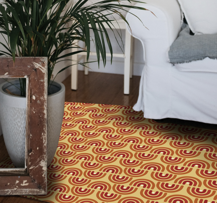 Renkli dalga deseni geometrik pvc halı - TenStickers