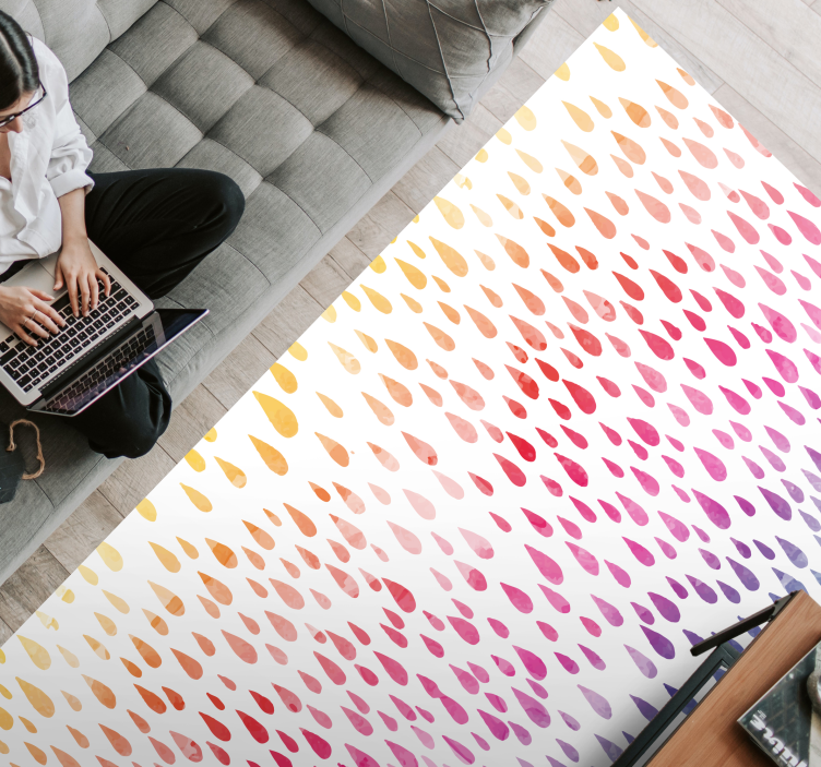 Renkli damla mozaik vinil halı - TenStickers