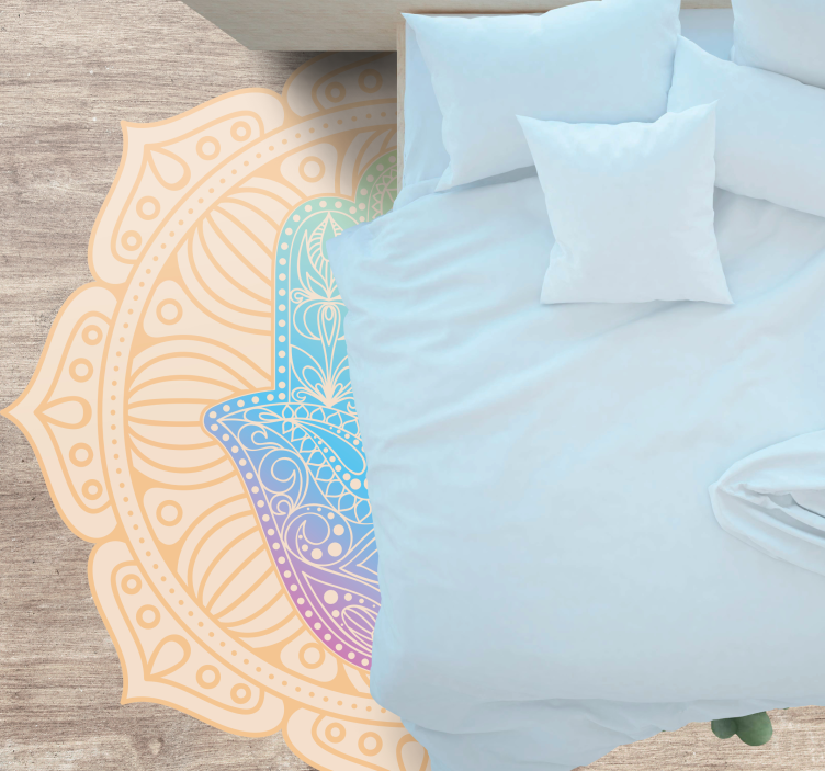 Renkli el göz mandala vinil halı - TenStickers