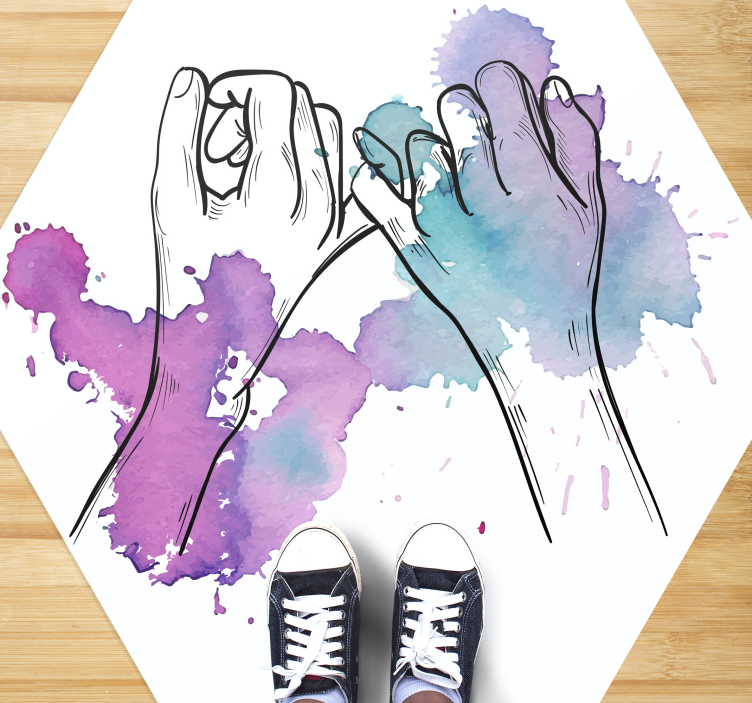 Renkli floresan pudra çifti severler kilim - TenStickers