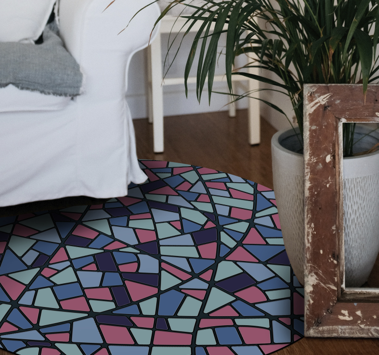 Renkli geometrik düzenleme mozaic pvc halı - TenStickers
