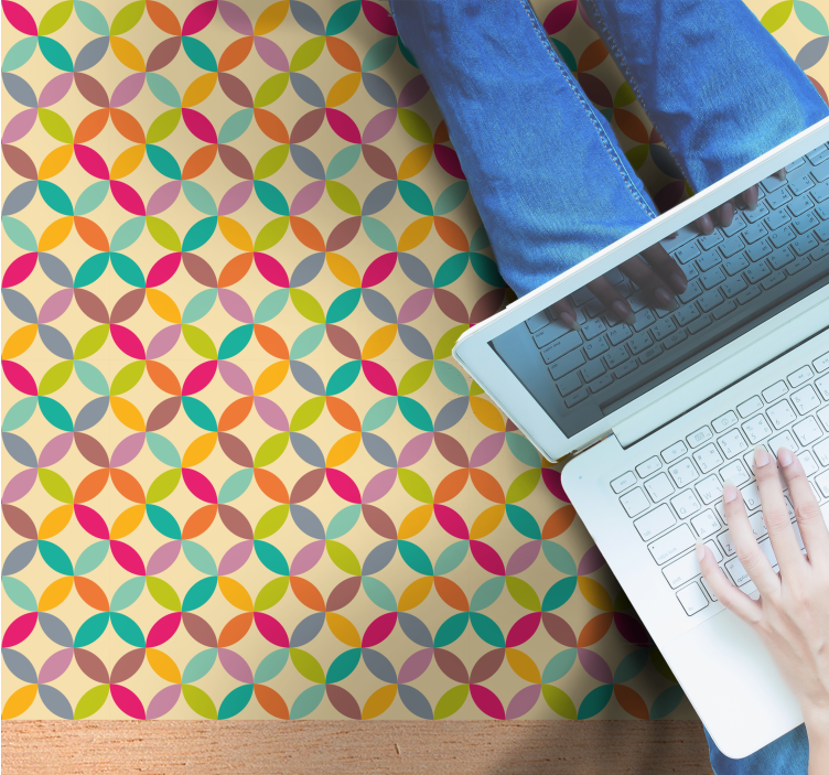 Renkli geometrik geometrik pvc halı - TenStickers