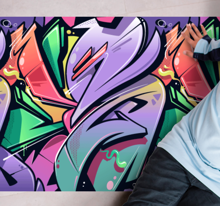 Renkli grafiti sokak sanatı doku halı - TenStickers