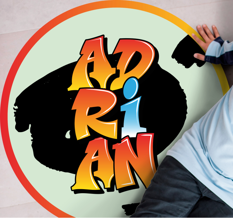 Renkli isim tasarımı isimlerle pvc halı - TenStickers