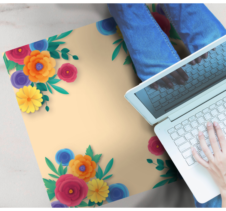 Renkli kağıt çiçek arka plan çiçek halı - TenStickers