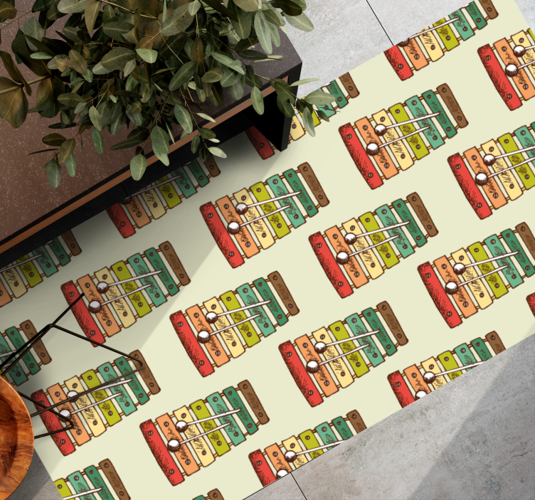 Renkli ksilofon deseni gençler pvc halı - TenStickers