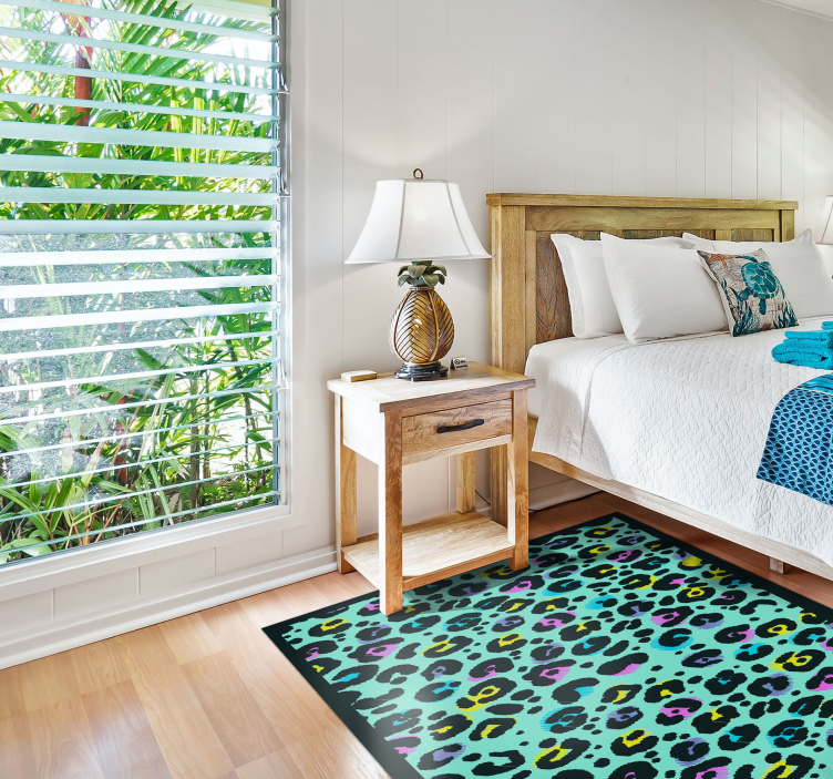 Renkli leopar deseni hayvan baskı pvc halı - TenStickers