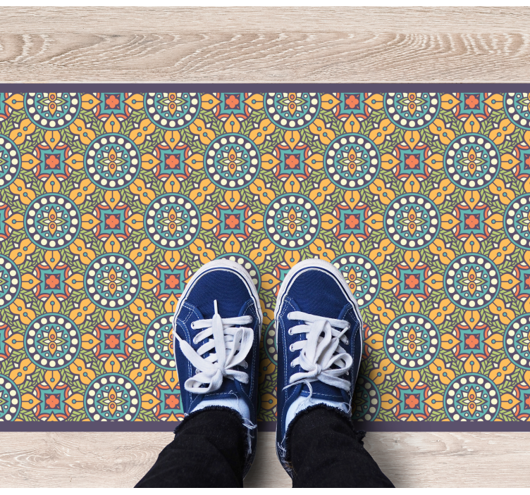 Renkli sarı kompozisyon mozaic pvc halı - TenStickers