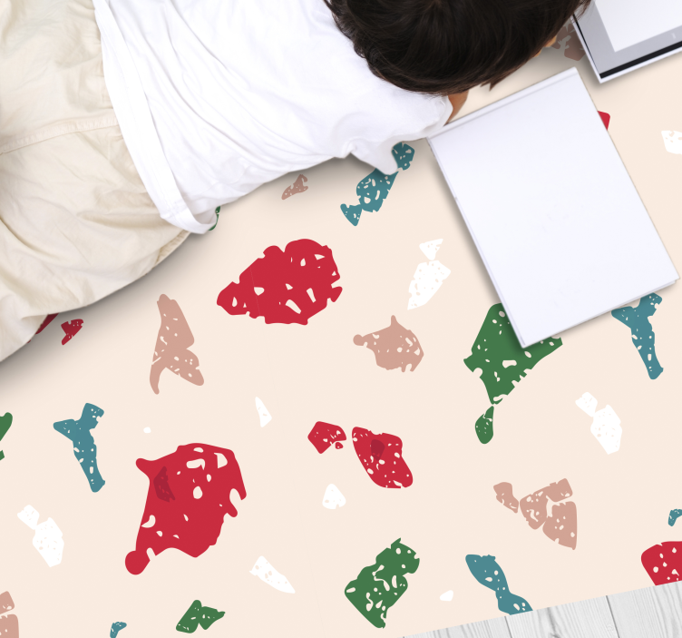 Renkli terrazzo tasarımı doku efektli pvc halı - TenStickers