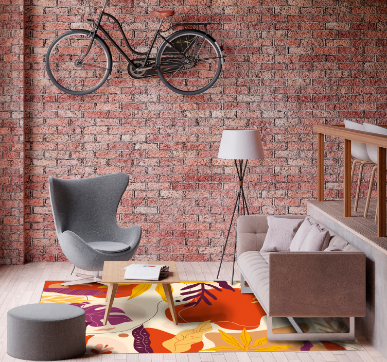 Renkli yapraklar vinil kilim doğa kilim - TenStickers