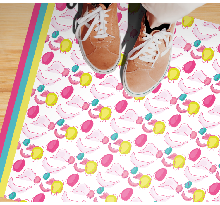 Renkli yaz meyveleri doodle desen paspas - TenStickers