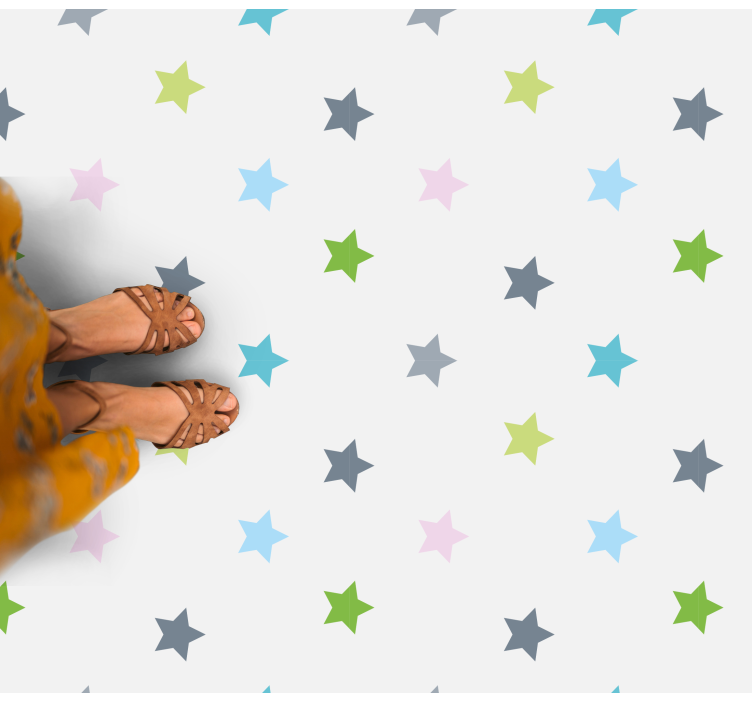 Minimalist renkler yıldızlar pvc halı - TenStickers