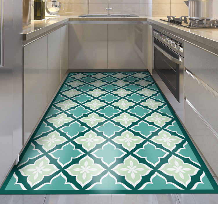 Retro fayans desen vinil halı modern halı - TenStickers