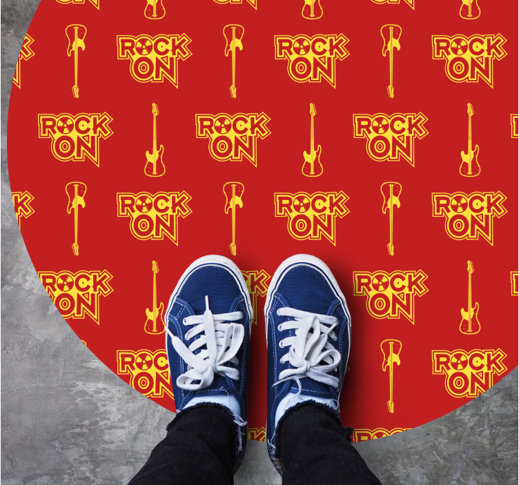 Retro gitar dairesel halı ile müzik deseni - TenStickers