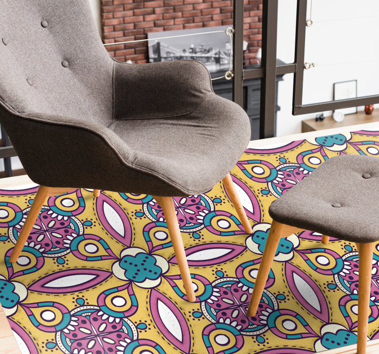 Retro mandalalar vinil kilim - TenStickers