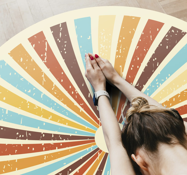 Retro sunburst ışınları vinil halı - TenStickers