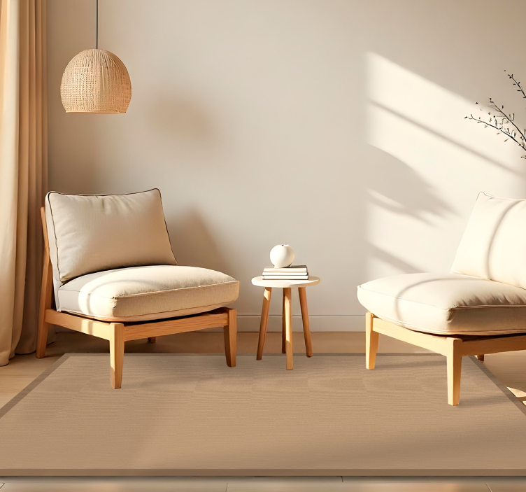 Sade jüt görünümü yemek odasi pvc halı - TenStickers