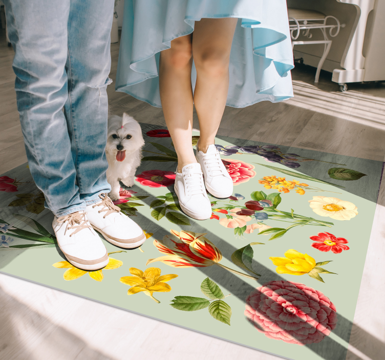 şakayık ve çiçek çeşitleri çiçekli halı - TenStickers