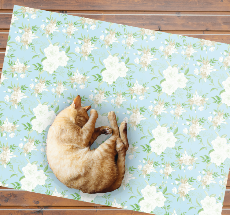 Sakin çiçek zarafeti çiçekler ve bitkiler pvc halı - TenStickers