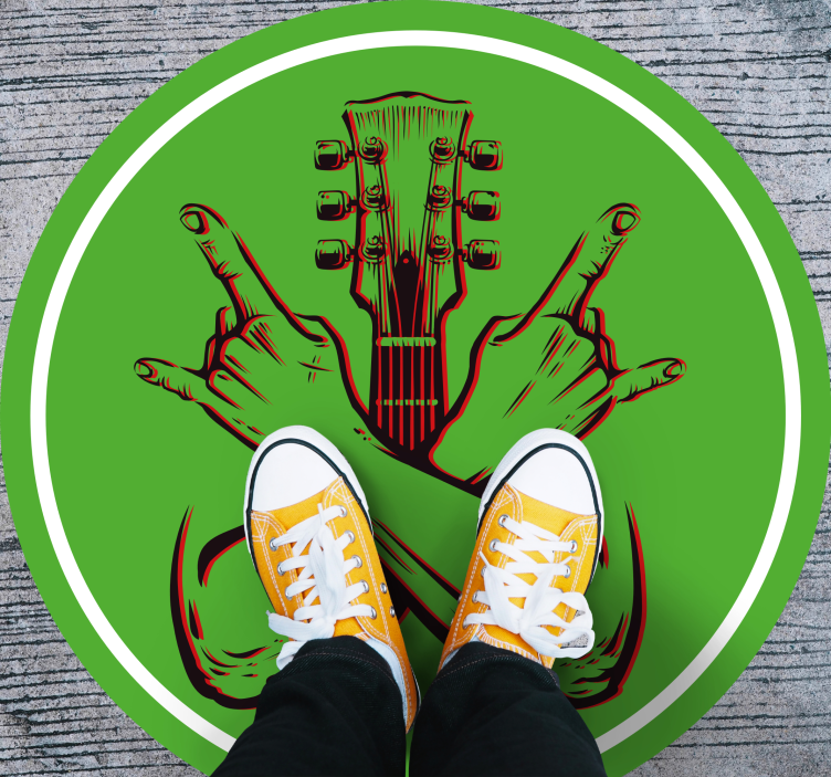 Sallanan jest sanat eseri yuvarlak pvc halı - TenStickers