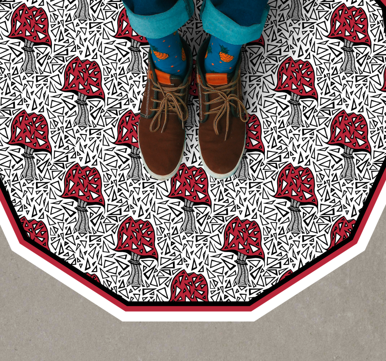 Sanatsal mantar motifi doğa pvc halı - TenStickers