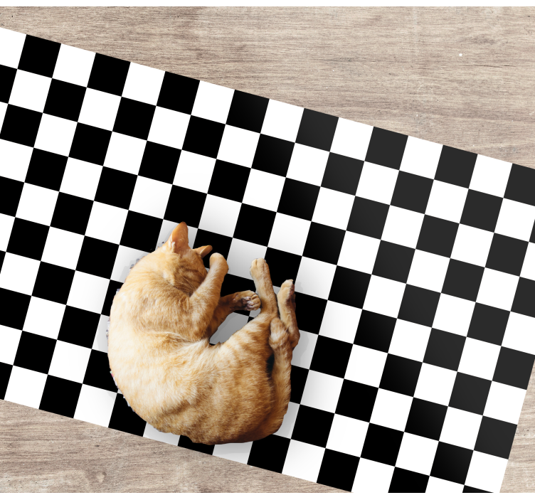 Satranç tahtası geometrik kilim - TenStickers