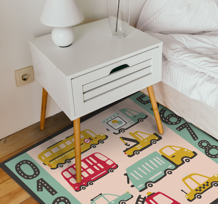 Sayılarla kamyon çocuk vinil kilim - TenStickers