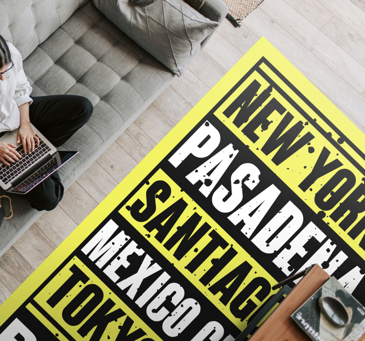 şehir isimleri özel vinil halı - TenStickers