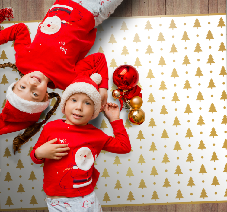 şenlikli ağaç deseni Noel pvc halı - TenStickers